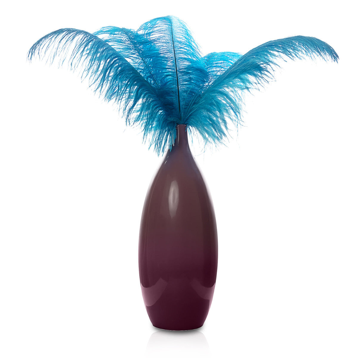 50-60cm Loose Ostrich Feathers, 5pcs - Turquoise
