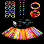 Glow Sticks with Connectors Party Pack (224pc) - Mixed Colours