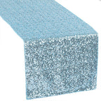 30cm x 274cm Shiny Sequin Table Runner - Baby Blue