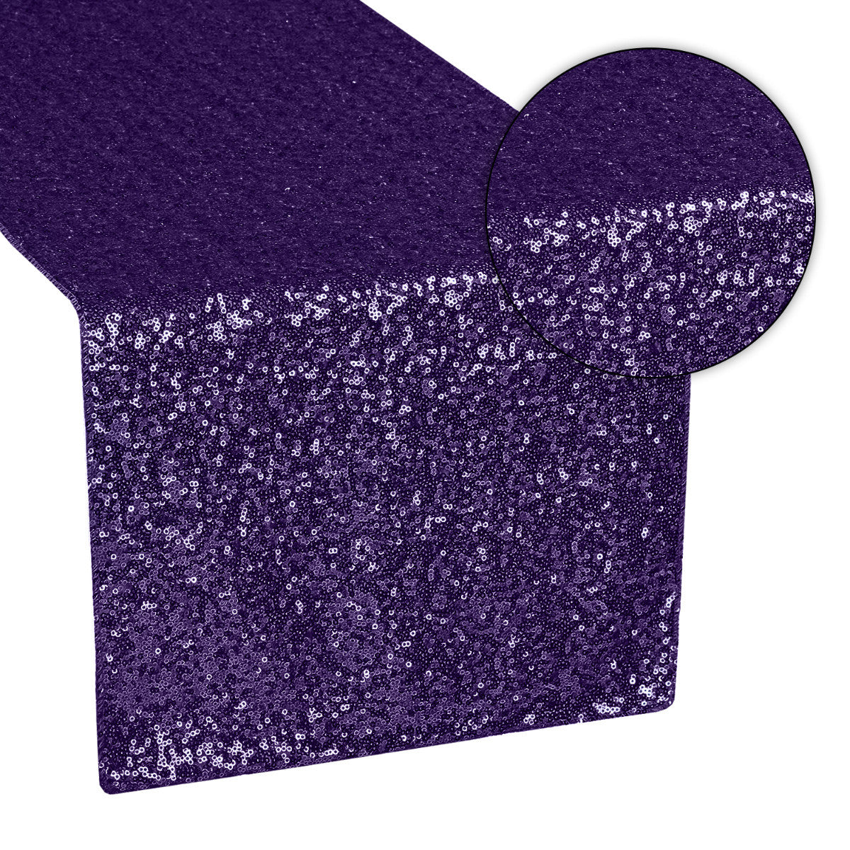30cm x 274cm Shiny Sequin Table Runner - Purple