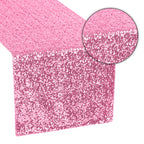 30cm x 274cm Shiny Sequin Table Runner - Baby Pink