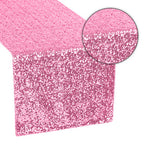 30cm x 274cm Shiny Sequin Table Runner - Baby Pink