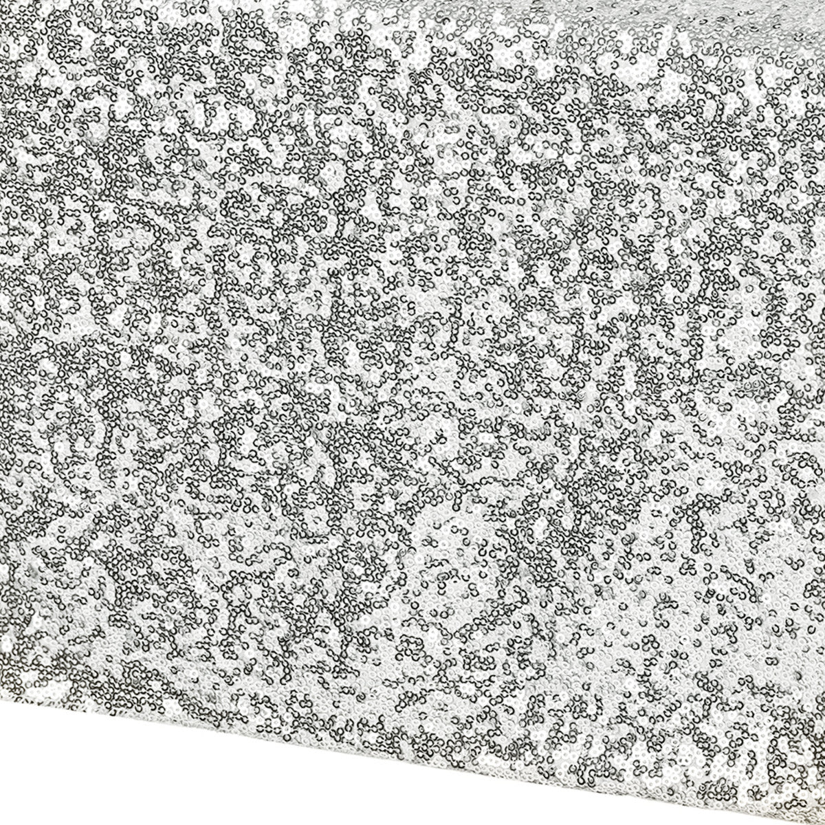 30cm x 274cm Shiny Sequin Table Runner - Silver