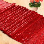 30cm x 274cm Shiny Sequin Table Runner - Red