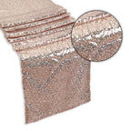 30cm x 274cm Shiny Sequin Table Runner - Nude