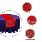 30cm x 274cm Shiny Sequin Table Runner - Red