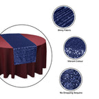 30cm x 274cm Shiny Sequin Table Runner - Navy Blue