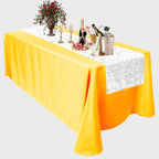 30cm x 274cm Shiny Sequin Table Runner - Silver