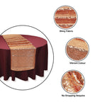 30cm x 274cm Shiny Sequin Table Runner - Peach