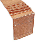 30cm x 274cm Shiny Sequin Table Runner - Peach