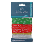 10mm x 9m Christmas Themed Printed Grosgrain Ribbons, 5 Rolls - Assorted Designs