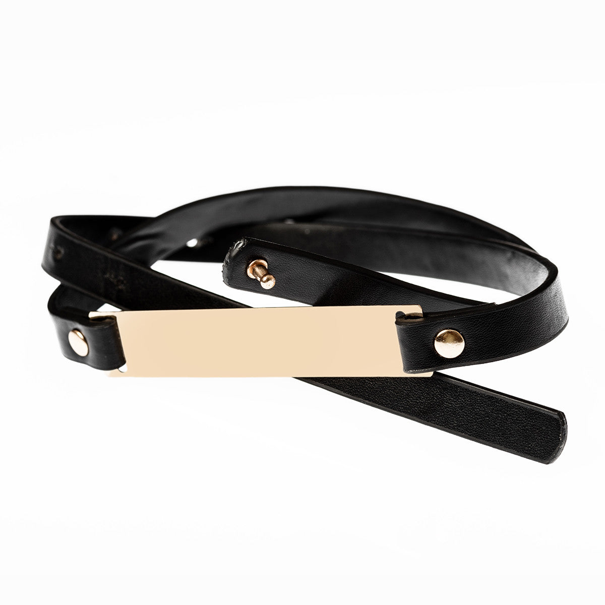 OBI Band Belt - 10mm - Black with Gold Buckle