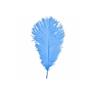 35-40cm Loose Ostrich Feathers, 5pcs - Baby Blue