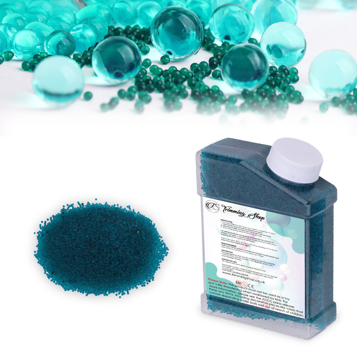 55,000pcs Aqua Gel Expanding Water Beads - Turquoise