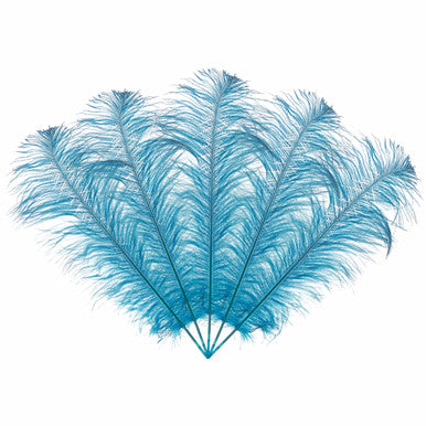 50-60cm Loose Ostrich Feathers, 5pcs - Turquoise