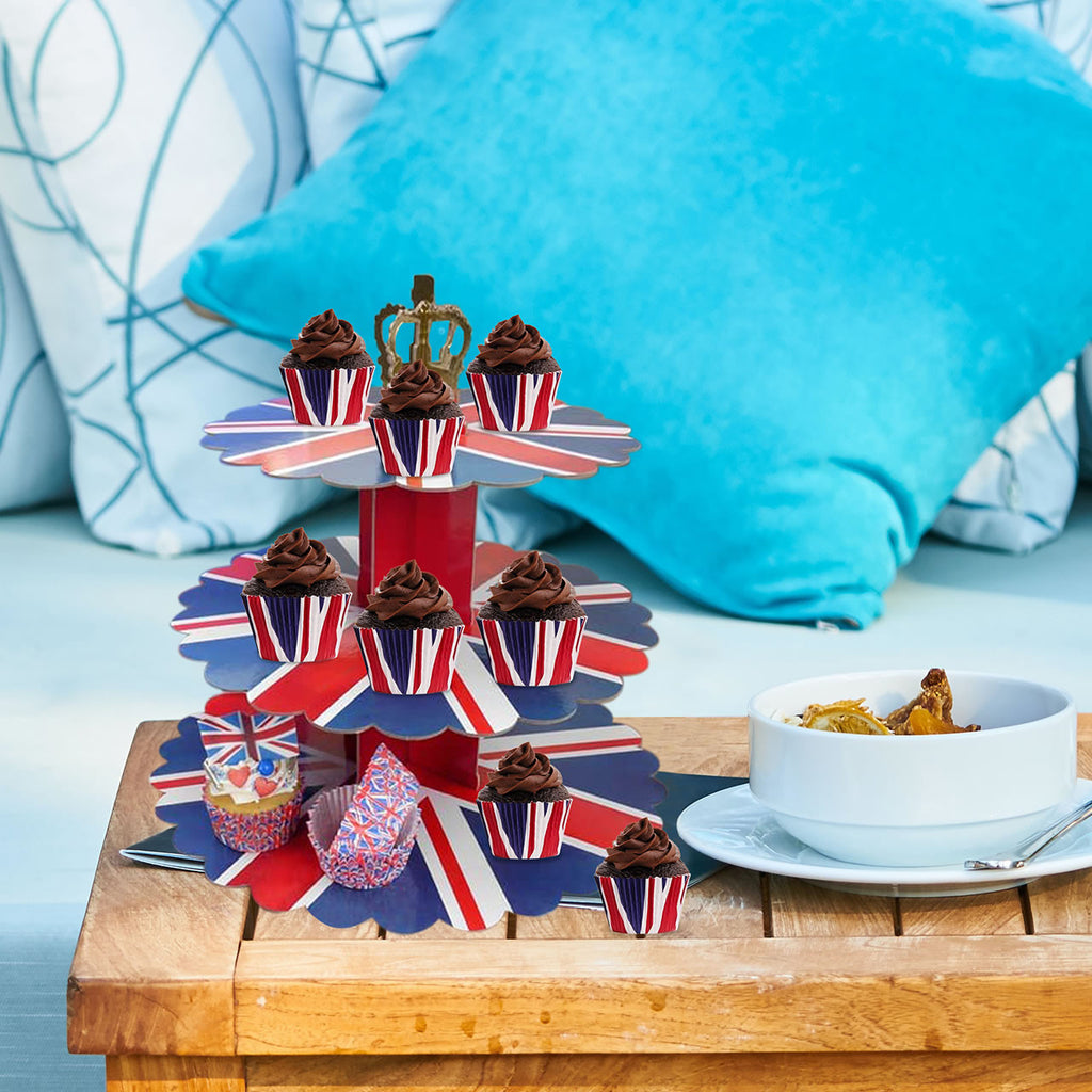 3 Tier Union Jack  Cupcake Holder