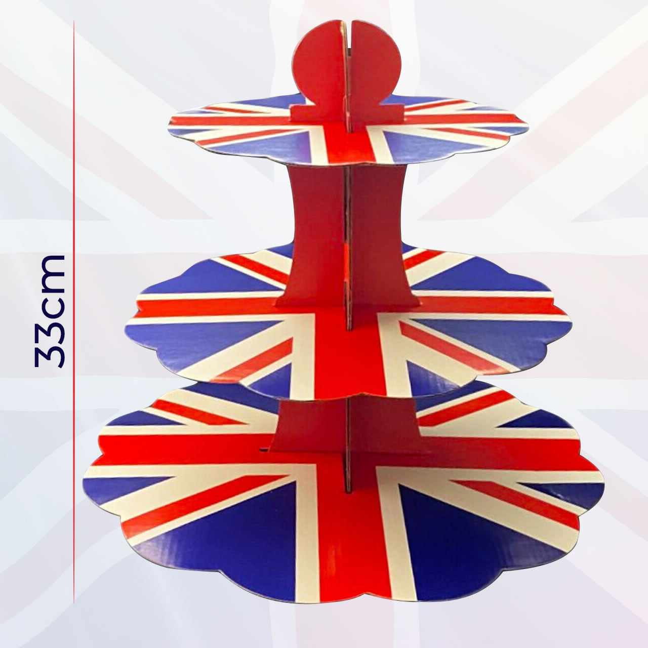 3 Tier Union Jack  Cupcake Holder