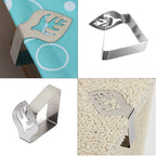 Stainless Steel Leaf Design Tablecloth Clips - 4pcs