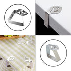 Stainless Steel Leaf Design Tablecloth Clips - 4pcs