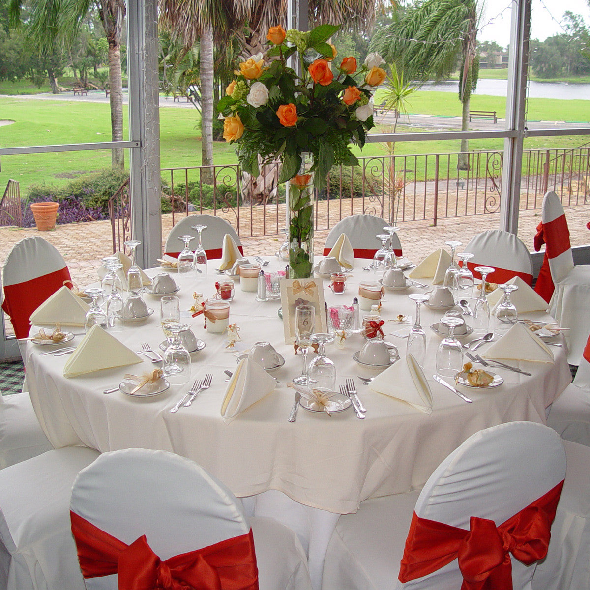 Premium Satin Chair Sash - Red - 18cm x 274cm