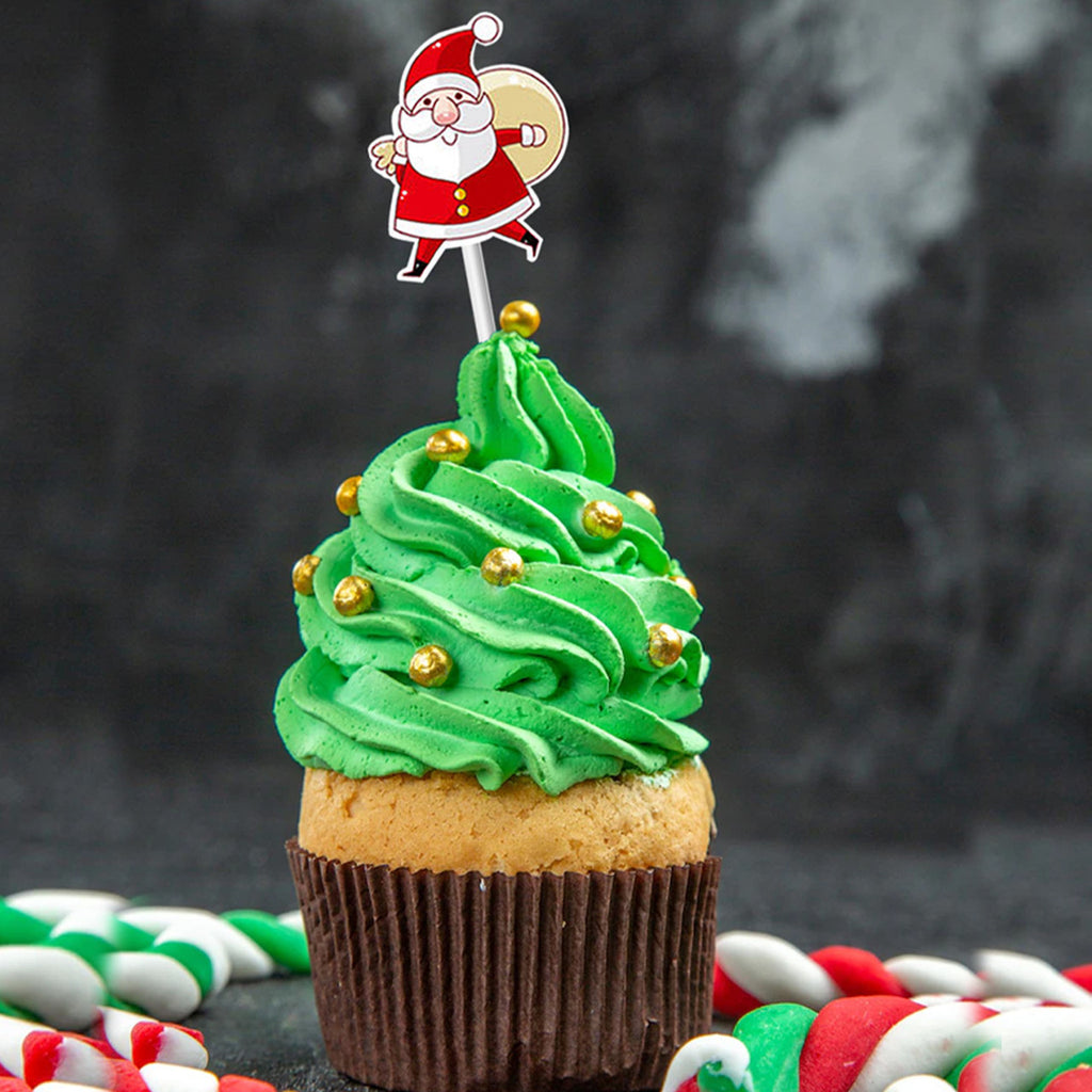 Merry Christmas Cake Toppers - 24pcs