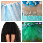 6" Tulle Fabric Roll - Turquoise Aqua & Pink & Baby Blue & Dark Purple (25Yard)
