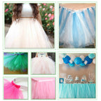 6" Tulle Fabric Roll - Baby Blue & Dark Purple & Light Purple & Mint Green (25Yard)