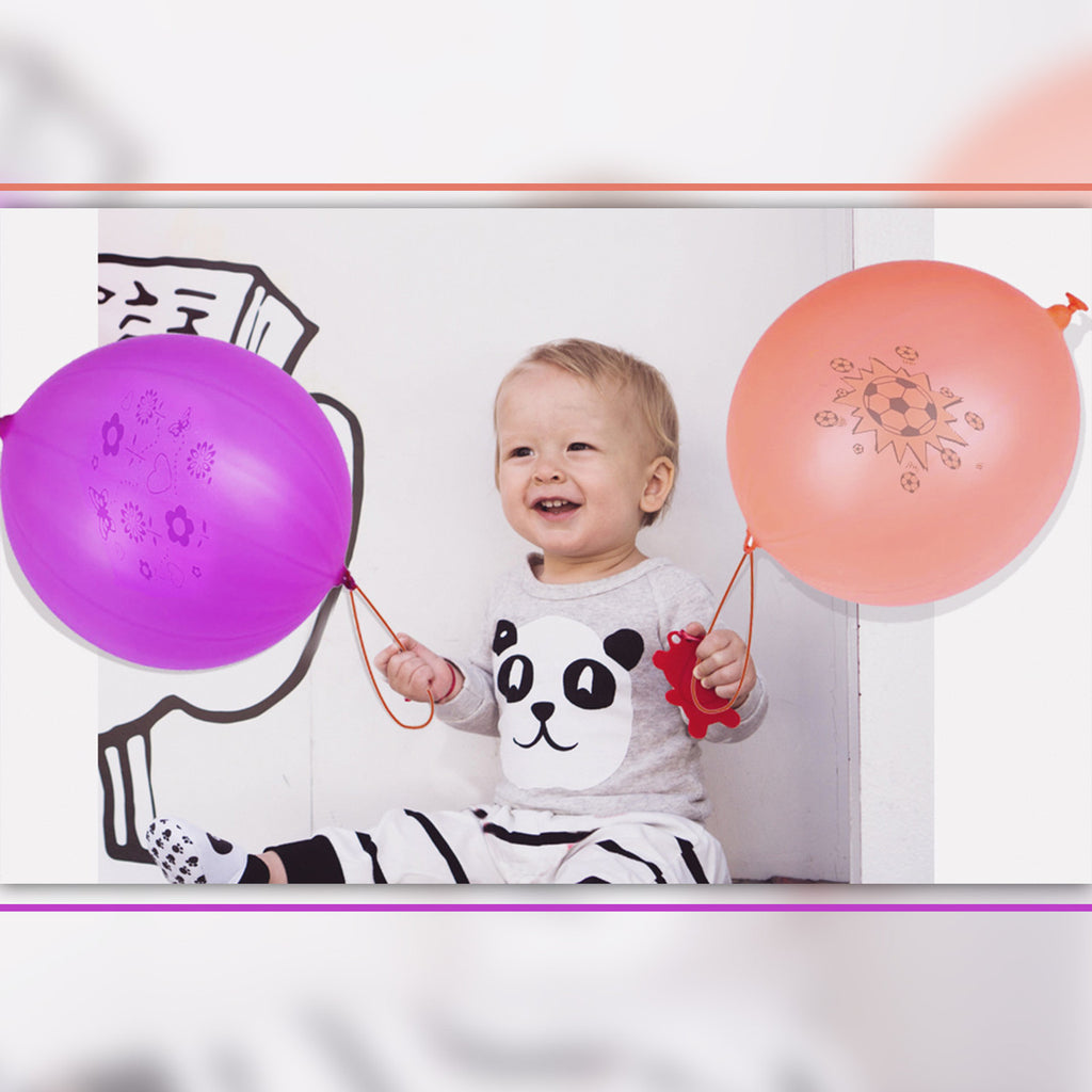 Large Punch Balloons with Elastic Band - Mixed Colours (5pcs)