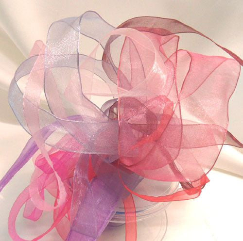 20m Organza Woven Edge Ribbon - Classic Green