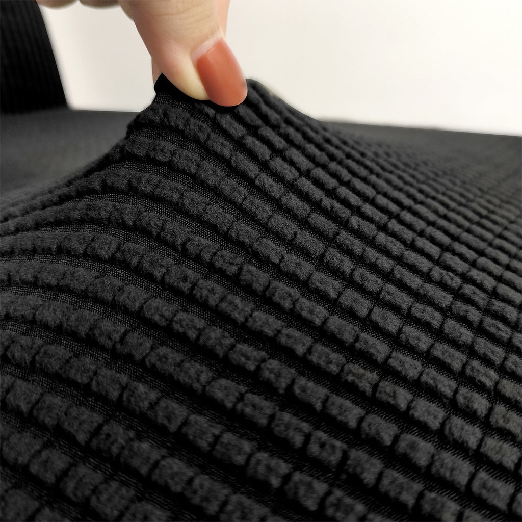 Short Spandex Textured Chair Cover - Black