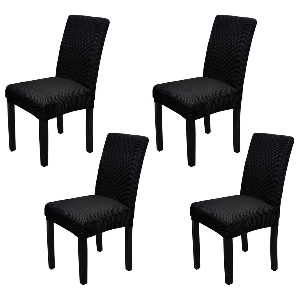 Short Spandex Textured Chair Cover - Black