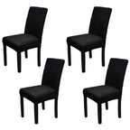 Short Spandex Textured Chair Cover - Black