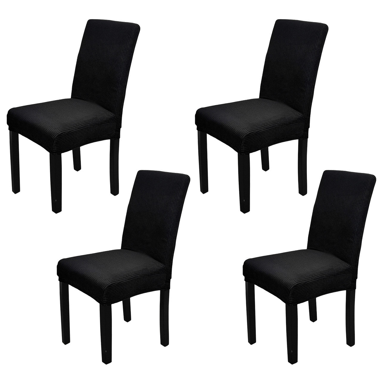 Short Spandex Textured Chair Cover - Black