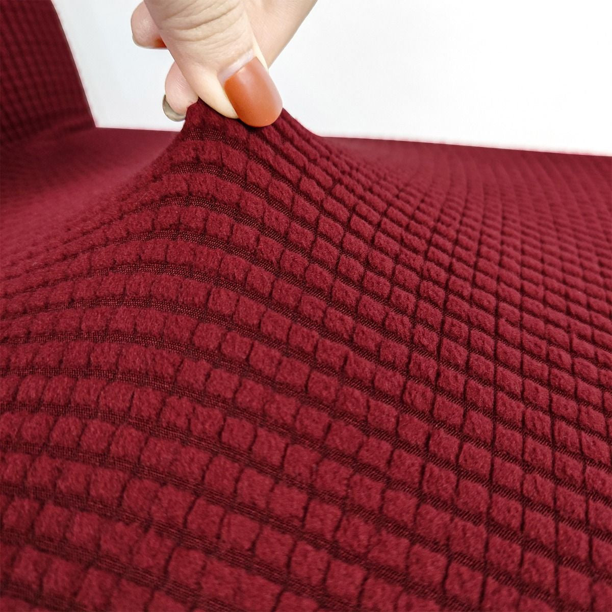 Short Spandex Textured Chair Cover - Burgundy