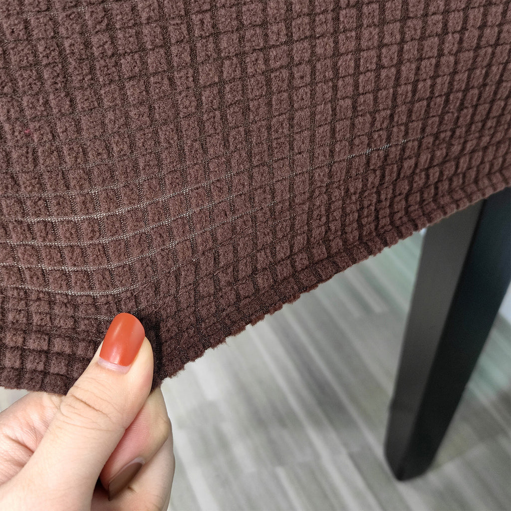 Short Spandex Textured Chair Cover - Chocolate