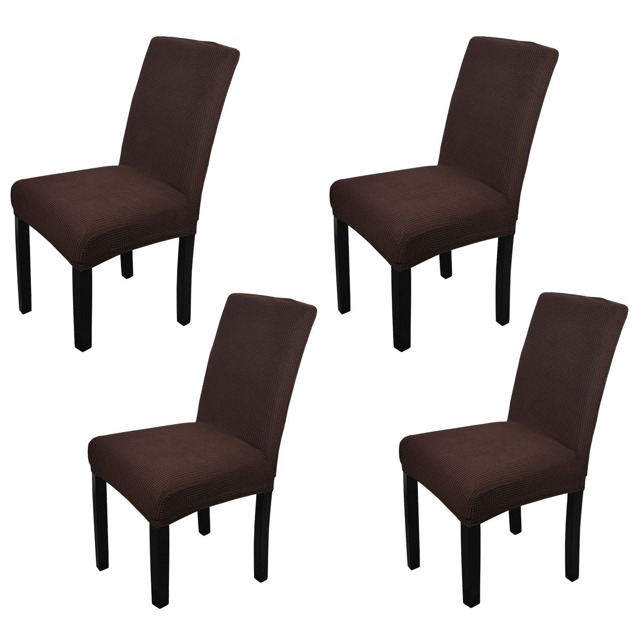 Short Spandex Textured Chair Cover - Chocolate