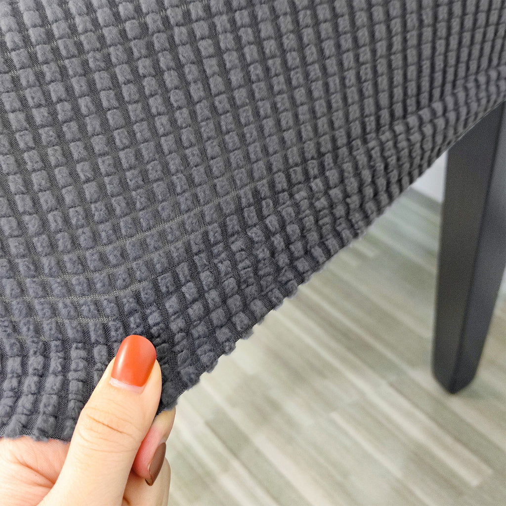 Short Spandex Textured Chair Cover - Dark Grey