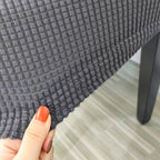 Short Spandex Textured Chair Cover - Dark Grey