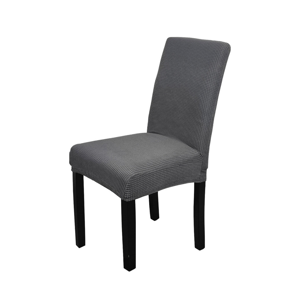 Short Spandex Textured Chair Cover - Dark Grey