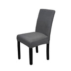 Short Spandex Textured Chair Cover - Dark Grey