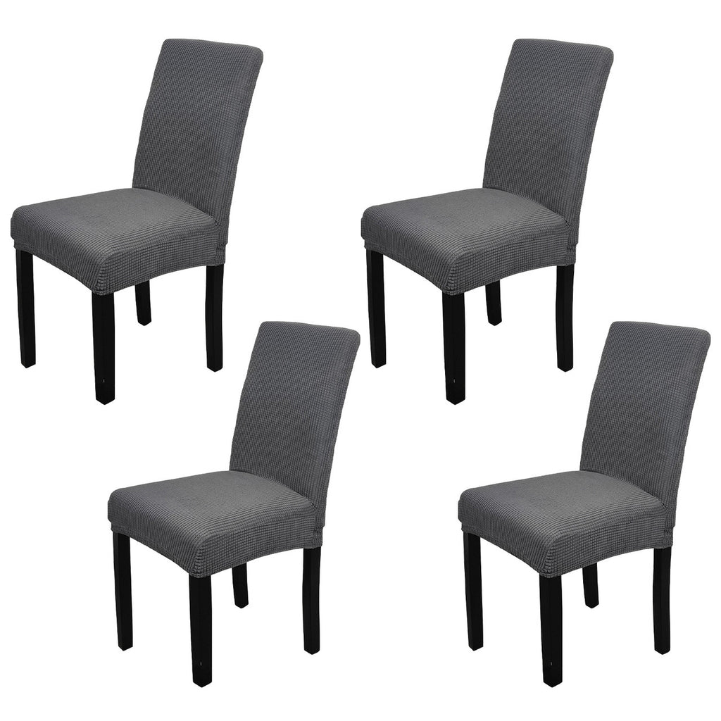 Short Spandex Textured Chair Cover - Dark Grey