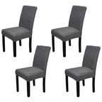 Short Spandex Textured Chair Cover - Dark Grey