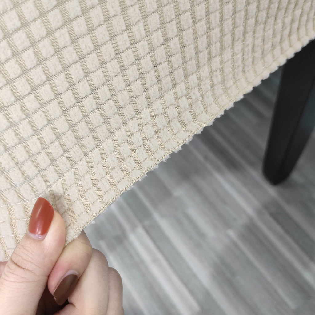 Short Spandex Textured Chair Cover - Ivory