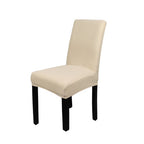 Short Spandex Textured Chair Cover - Ivory