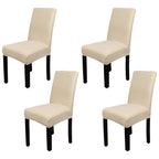 Short Spandex Textured Chair Cover - Ivory