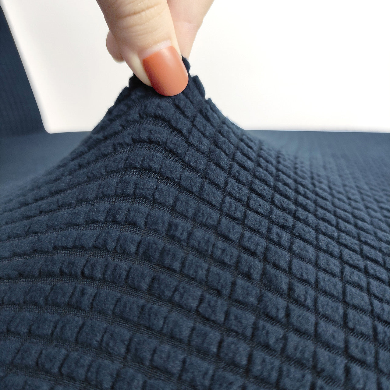 Short Spandex Textured Chair Cover - Navy