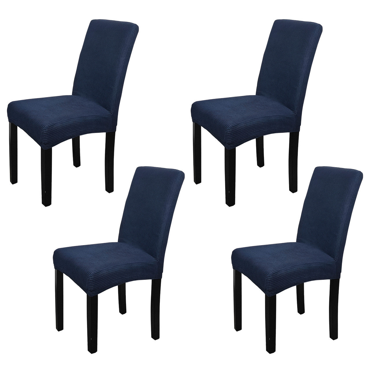 Short Spandex Textured Chair Cover - Navy