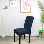 Short Spandex Textured Chair Cover - Navy