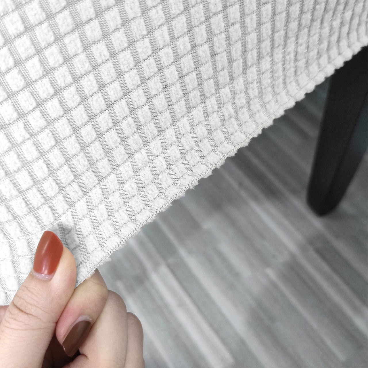 Short Spandex Textured Chair Cover - White