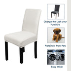 Short Spandex Textured Chair Cover - White